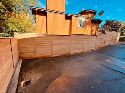 outdoor wood fence installation